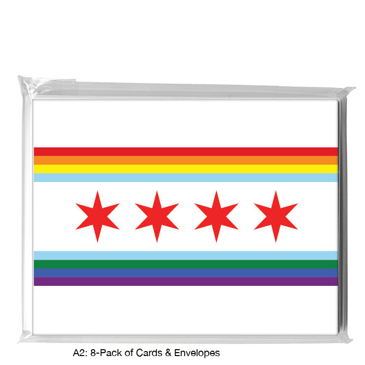 Flag of Chicago Pride, Greeting Card (8815A), A2 8-Pack, printedcanvas.com