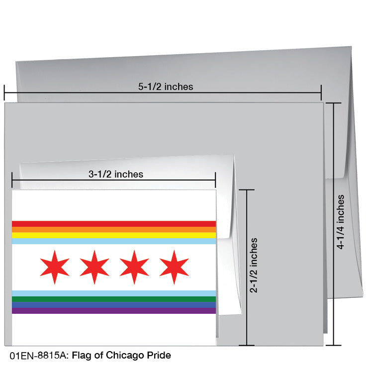 Flag of Chicago Pride, Greeting Card (8815A), Enclosure Card, printedcanvas.com