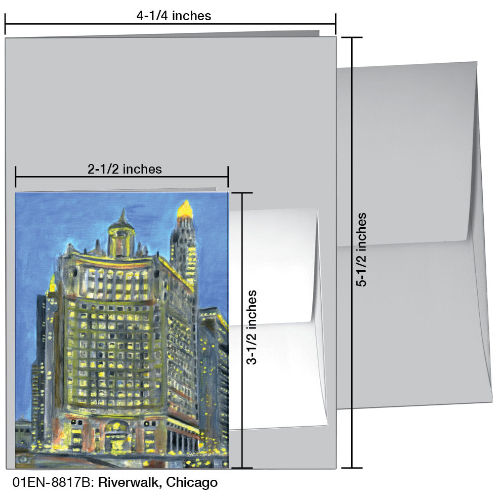 Riverwalk, Chicago, Greeting Card (#8817B)