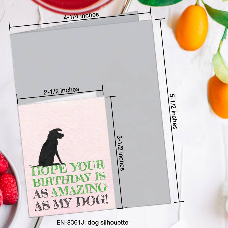 Dog Silhouette, Greeting Card (8361J), Enclosure, www.printedcanvas.com