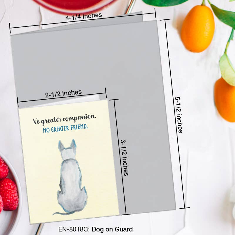 Dog on Guard, Greeting Card (8018C), Enclosure, www.printedcanvas.com