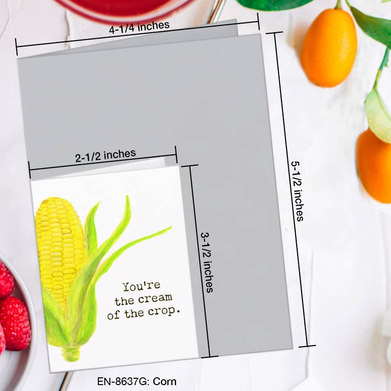 Corn, Greeting Card (8637G), Enclosure, www.printedcanvas.com
