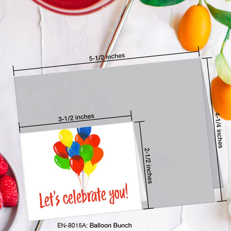 Balloon Bunch, Greeting Card (8015D), Enclosure, www.printedcanvas.com