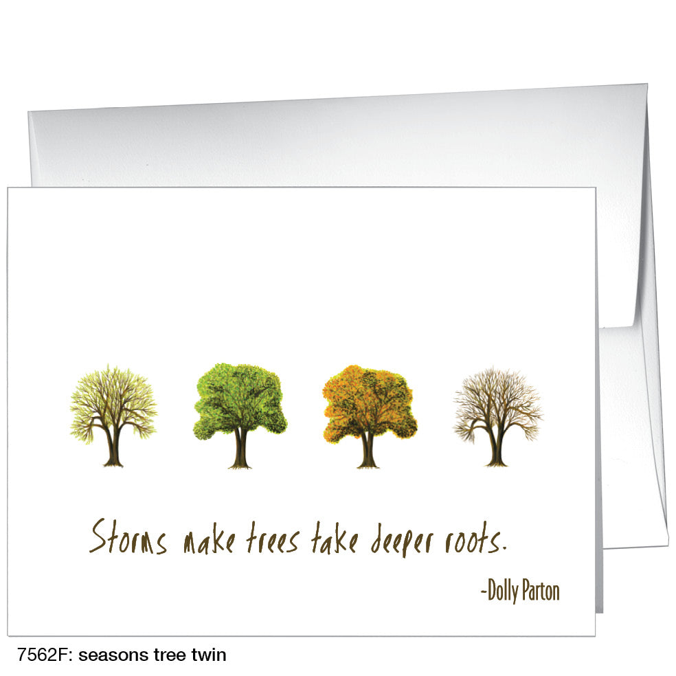 Seasons Tree Twin, Greeting Card (7562F), A2, printedcanvas.com