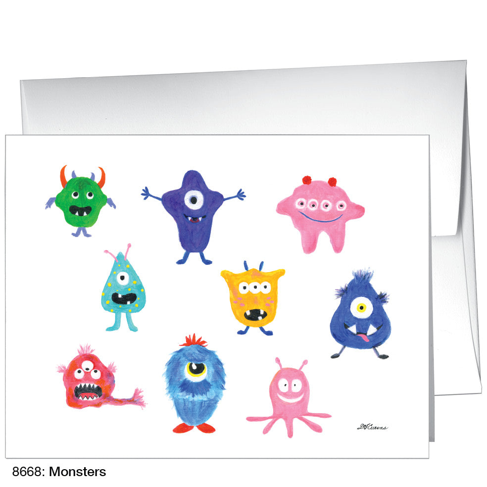 Monsters, Greeting Card (8668F), A2 Card Front, www.printedcanvas.com