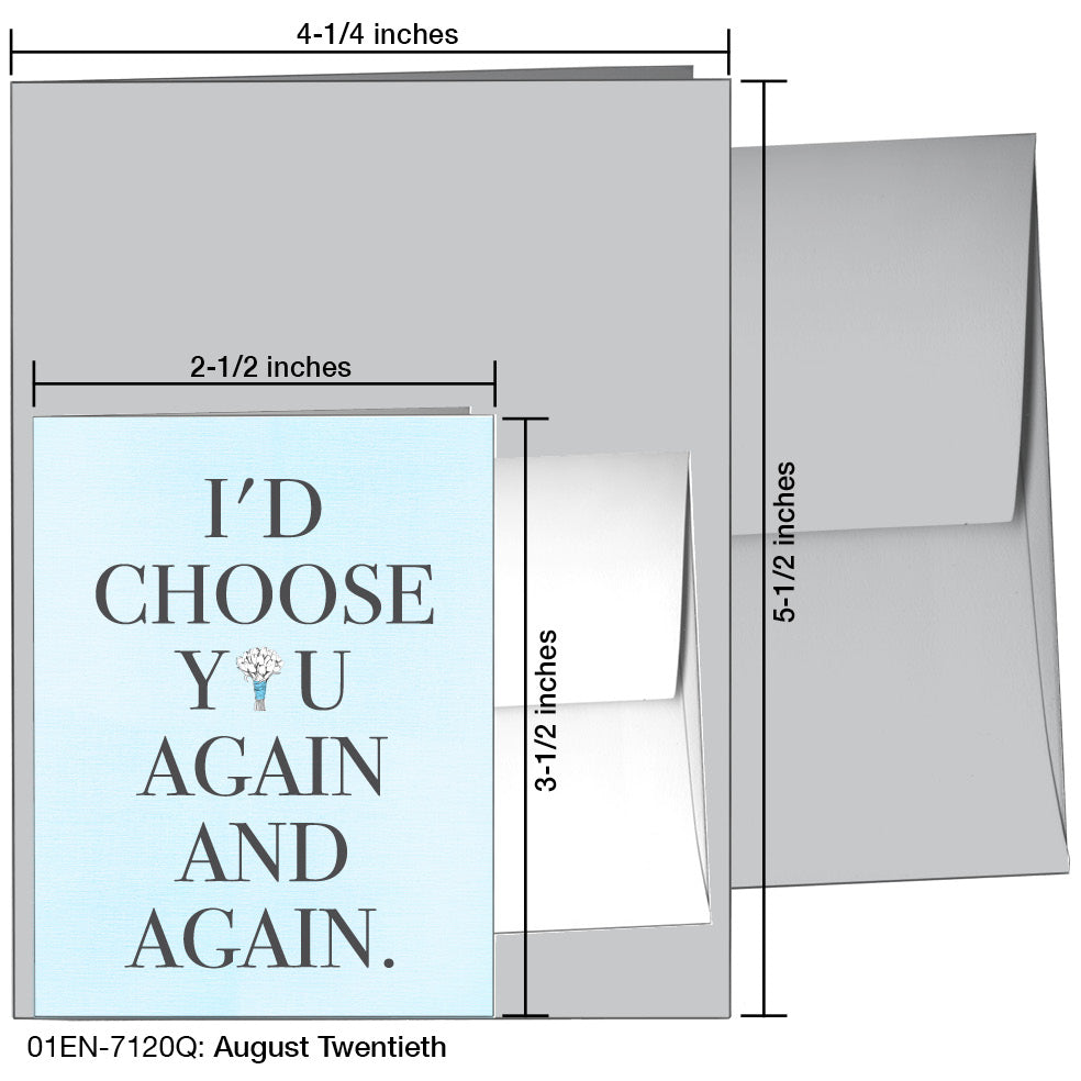 August Twentieth, Greeting Card (7120Q), Enclosure Card, www.printedcanvas.com