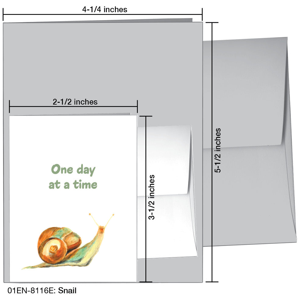 Snail, Greeting Card (8116E), Enclosure, www.printedcanvas.com