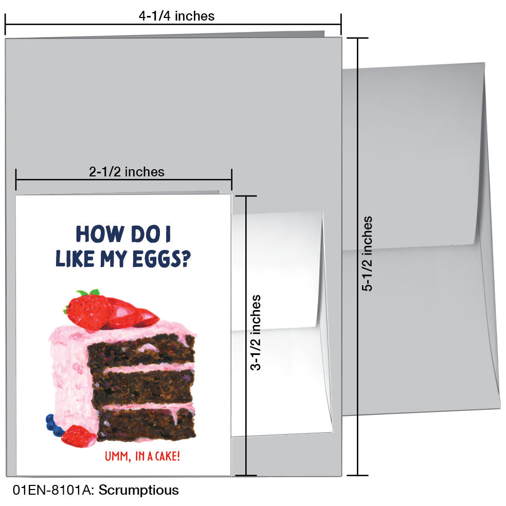 Scrumptious, Greeting Card (8101A), Enclosure, www.printedcanvas.com