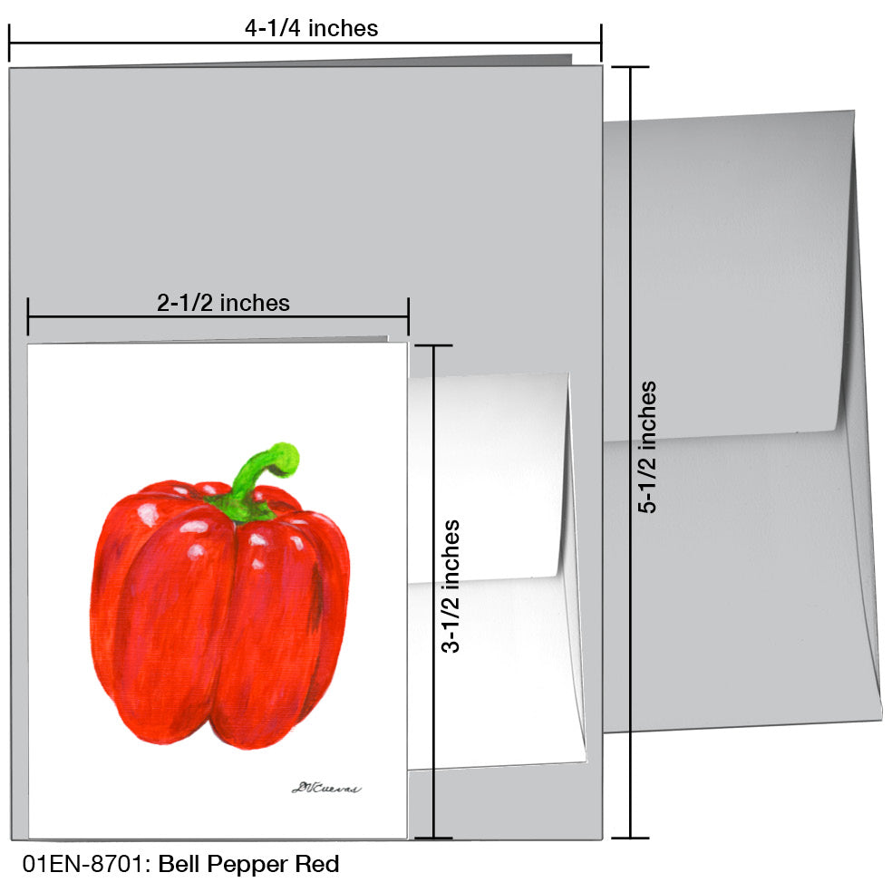 Bell Pepper Red, Greeting Card (8701A), Enclosure, www.printedcanvas.com