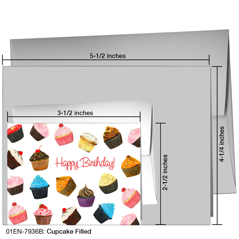 Cupcake Filled, Greeting Card (7936B), Enclosure Card, www.printedcanvas.com