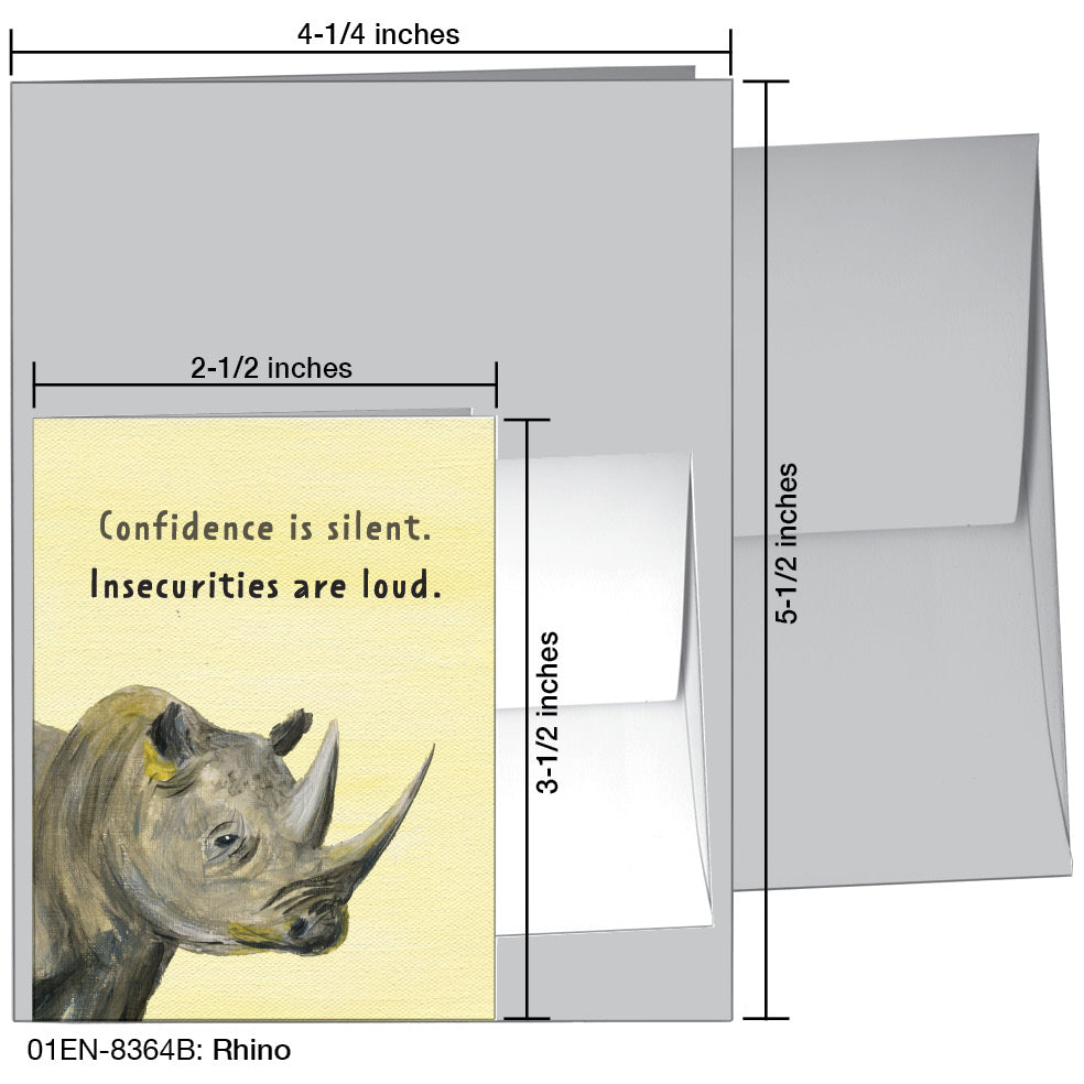 Rhino, Greeting Card (8364B), Enclosure, www.printedcanvas.com