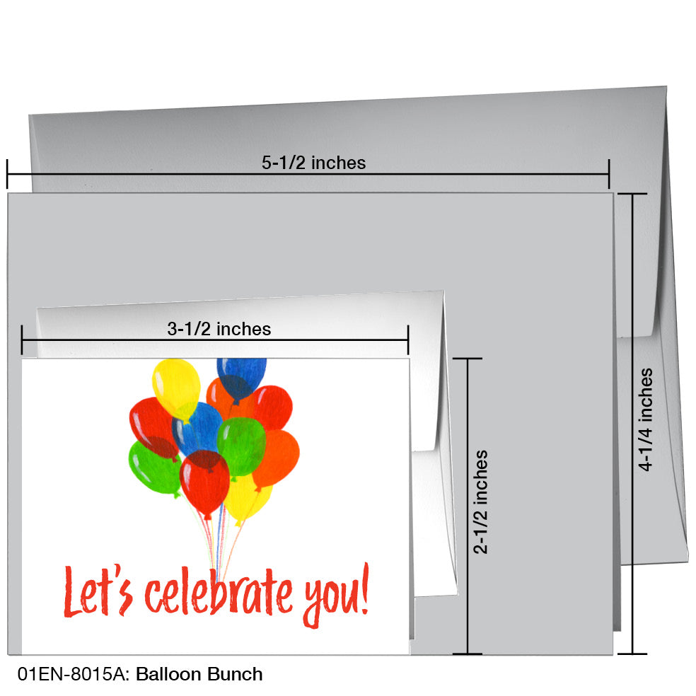 Balloon Bunch, Greeting Card (8015D), Enclosure, www.printedcanvas.com