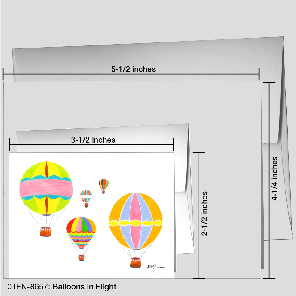 Balloons in Flight, Greeting Card (8657C), Enclosure Card, www.printedcanvas.com