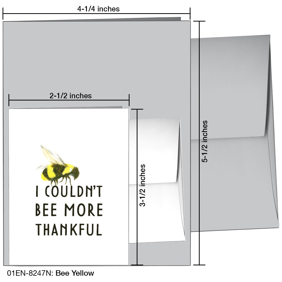 Bee Yellow, Greeting Card (8247N), Enclosure, www.printedcanvas.com