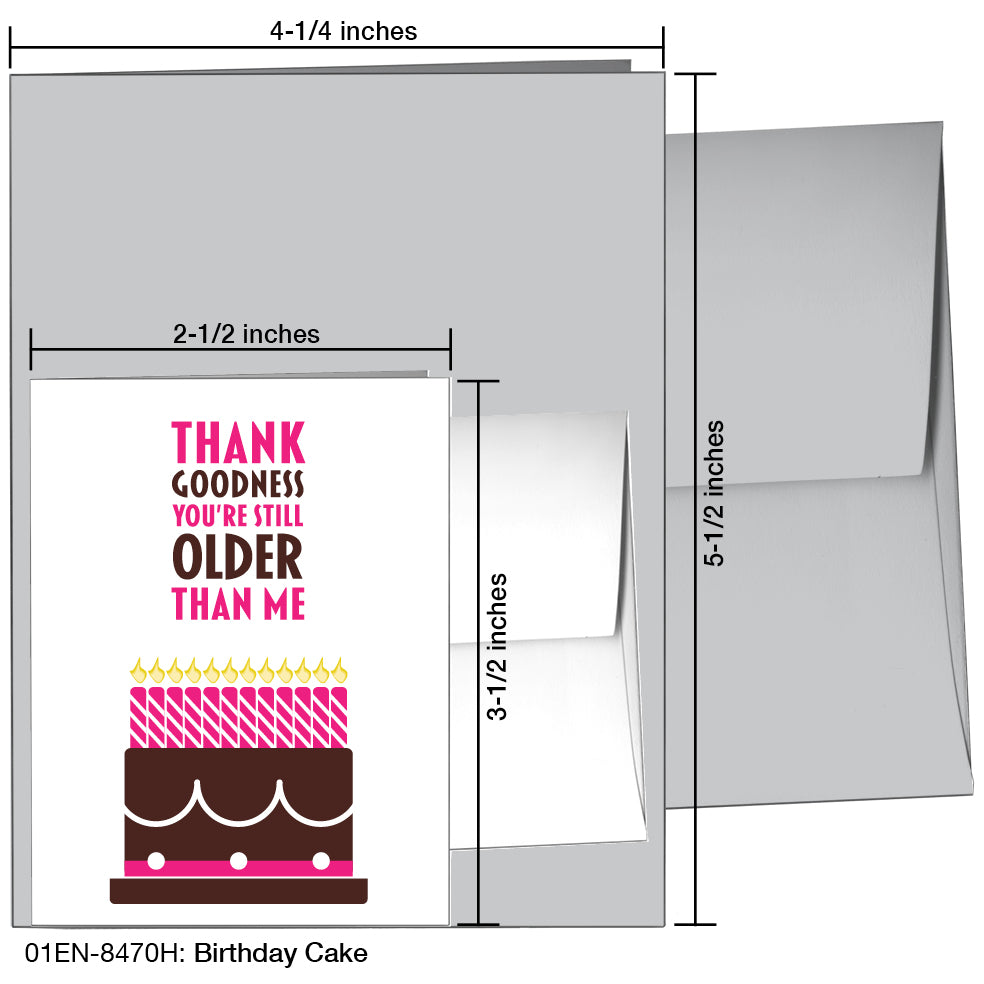 Birthday Cake, Greeting Card (8470H), Enclosure, www.printedcanvas.com