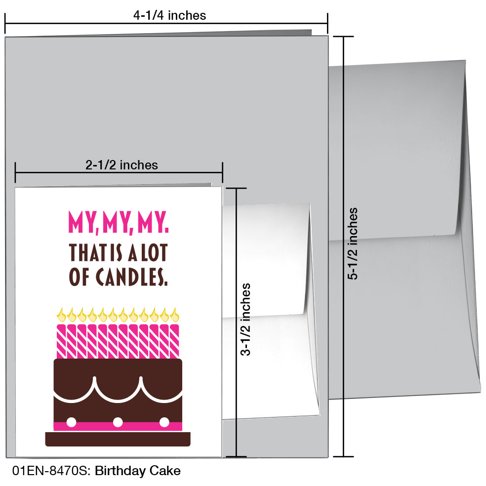 Birthday Cake, Greeting Card (8470S), Enclosure, www.printedcanvas.com