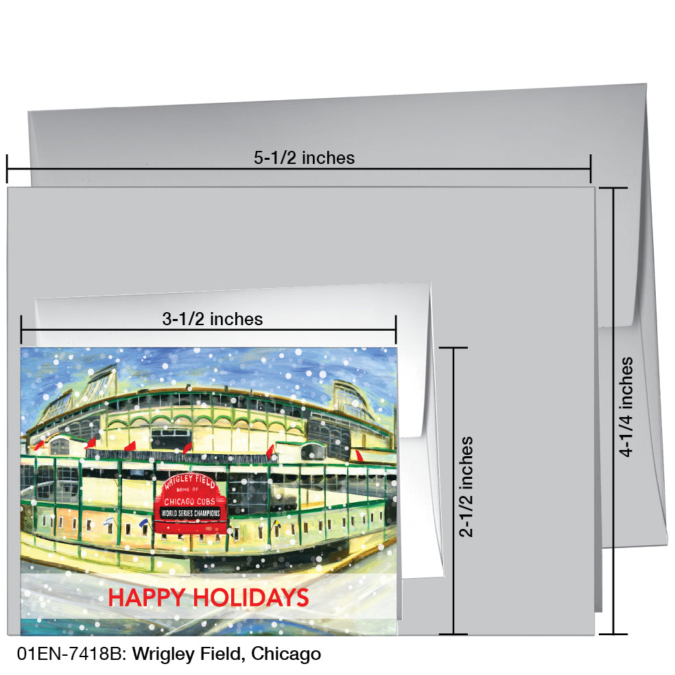Wrigley Field, Chicago, Greeting Card (7418E), Enclosure Card, www.printedcanvas.com