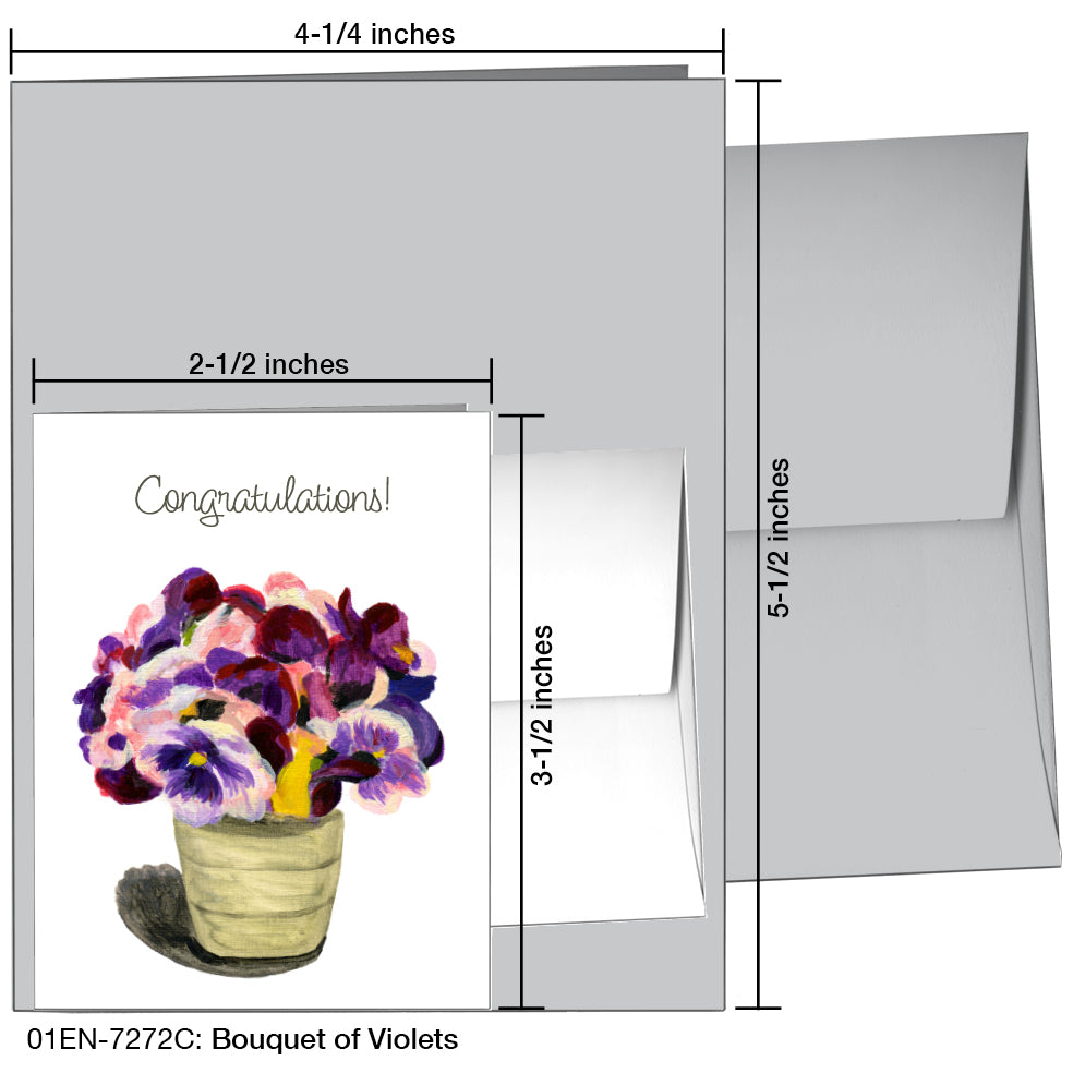 Bouquet of Violets, Greeting Card (7272C), Enclosure, www.printedcanvas.com