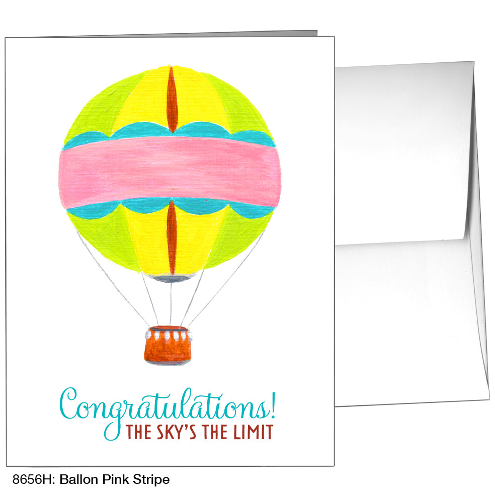 Balloon Pink Stripe, Greeting Card (8656H), A2, printedcanvas.com