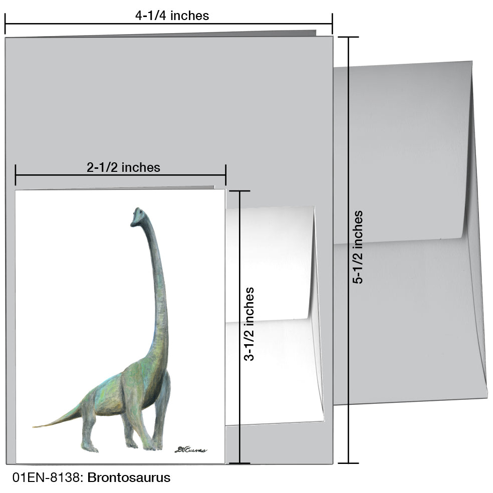Brontosaurus, Greeting Card (8138A), Enclosure Card, www.printedcanvas.com
