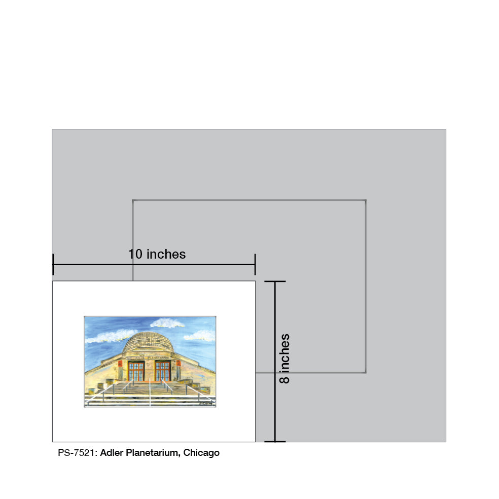 Adler Planetarium, Chicago, Print (#7521A), Print Matted, www.printedcanvas.com
