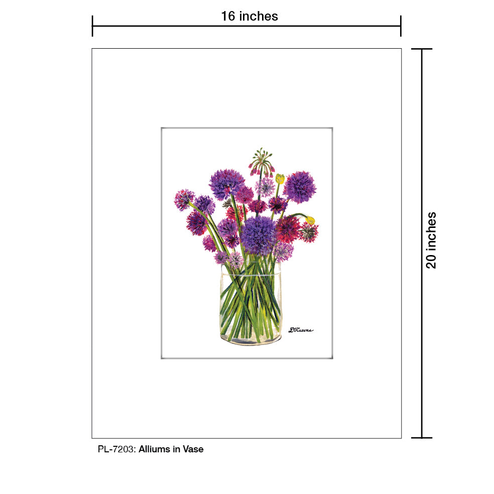 Alliums in Vase, Print (#7203A), Printe Matted, www.printedcanvas.com