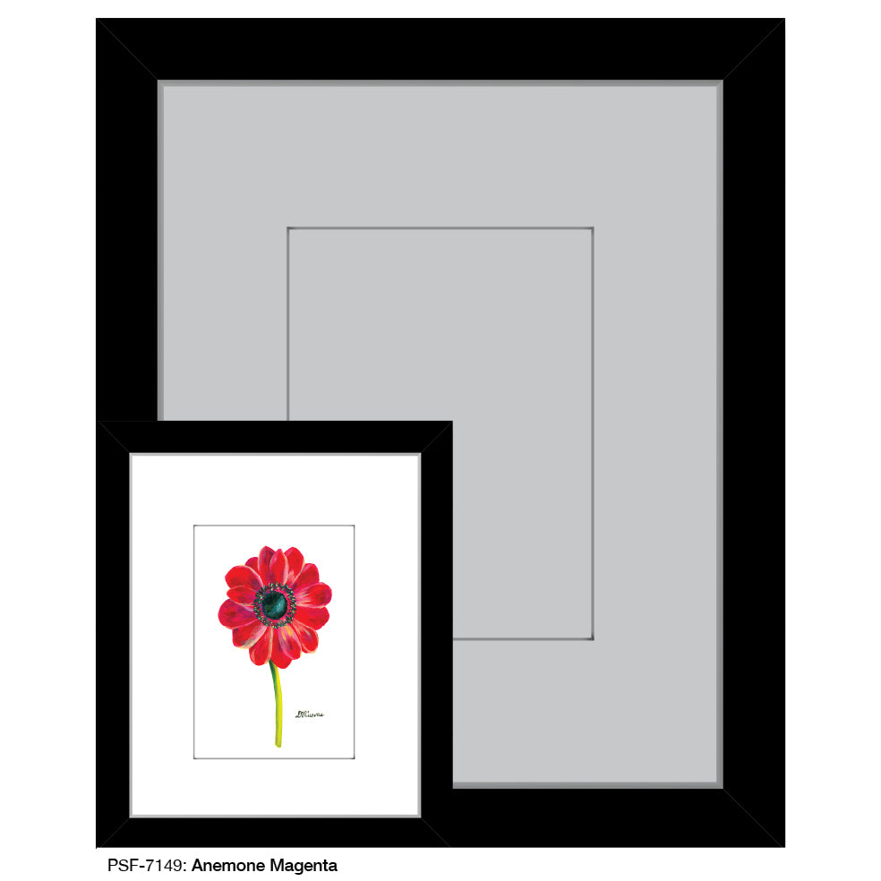 Anemone Magenta, Print (#7149A), Print Matted, www.printedcanvas.com