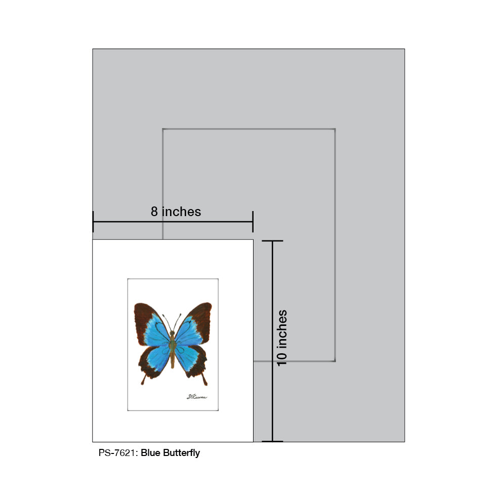 Blue Butterfly, Print (#7621) - Printed Canvas