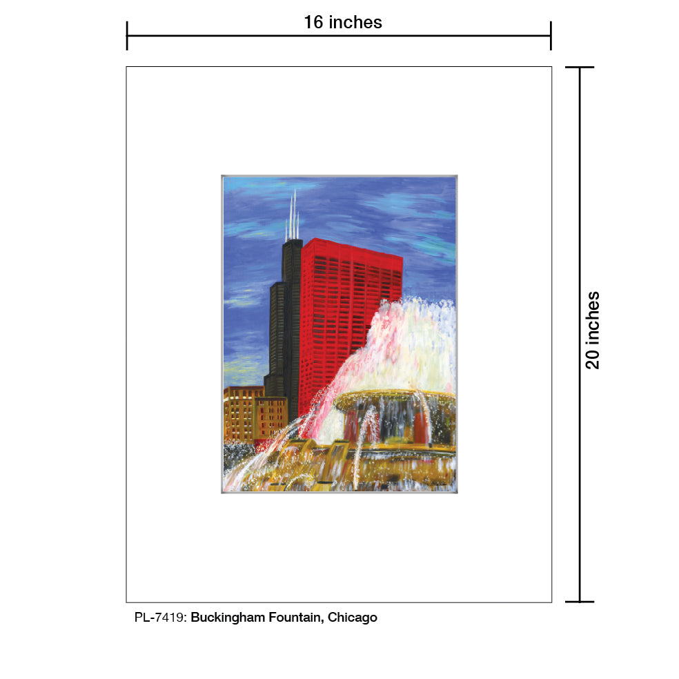Buckingham Fountain, Chicago, Print (#7419A), Printe Matted, www.printedcanvas.com