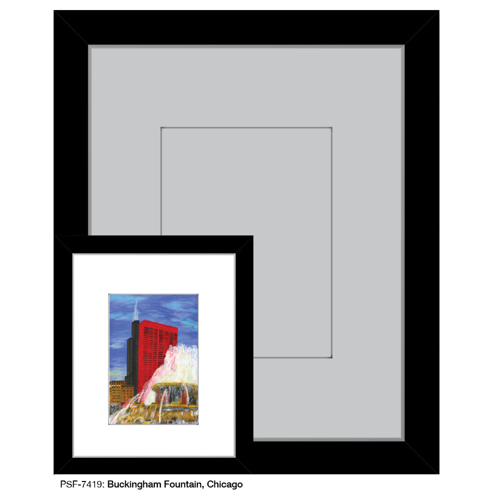 Buckingham Fountain, Chicago, Print (#7419A), Print Matted, www.printedcanvas.com