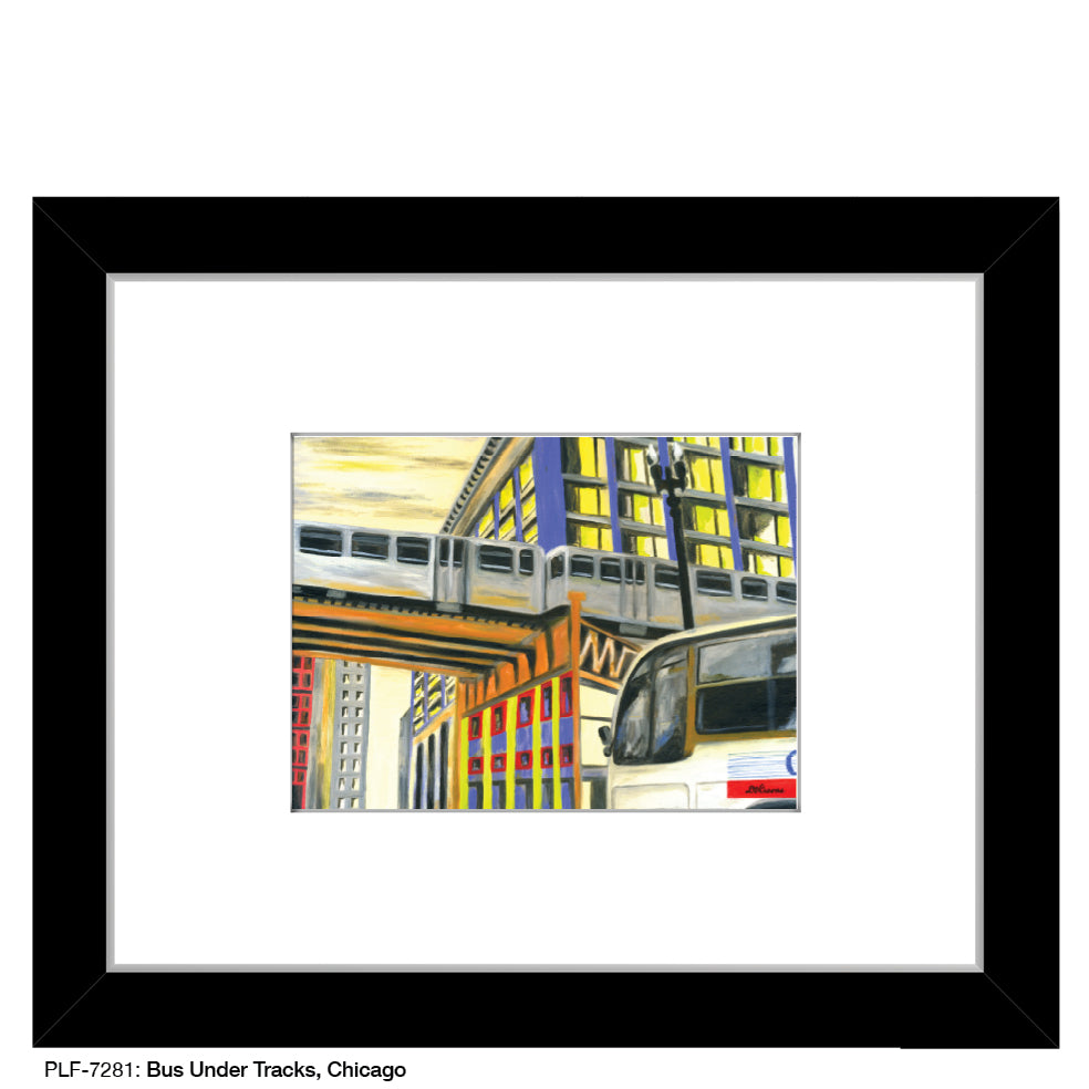 Bus Under Tracks, Chicago, Print (#7281) - Printed Canvas