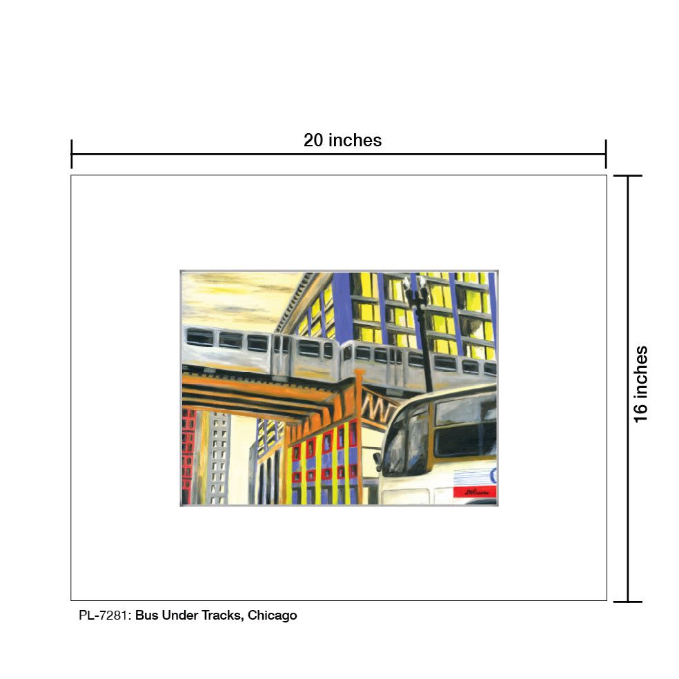Bus Under Tracks, Chicago, Print (#7281) - Printed Canvas