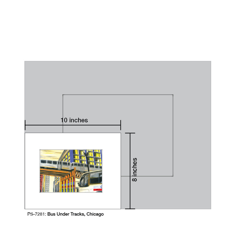 Bus Under Tracks, Chicago, Print (#7281) - Printed Canvas