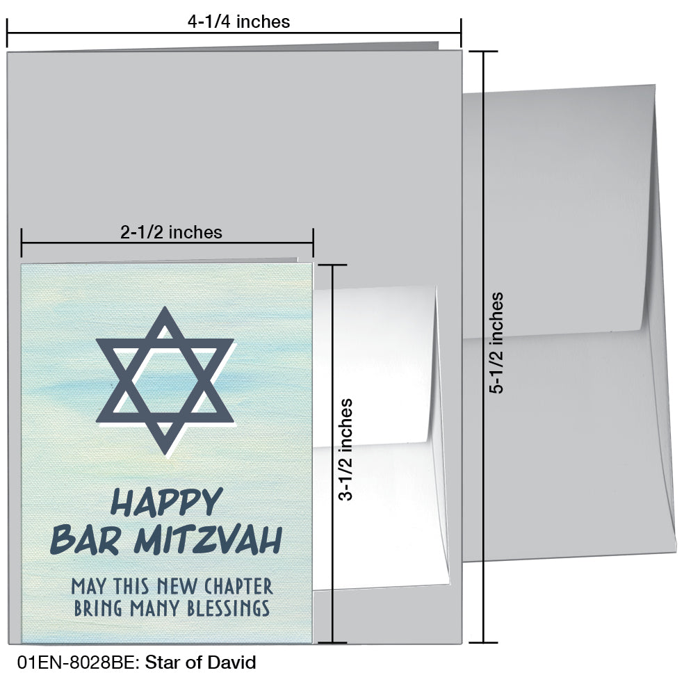 Star of David, Greeting Card (8028BE), Enclosure, www.printedcanvas.com