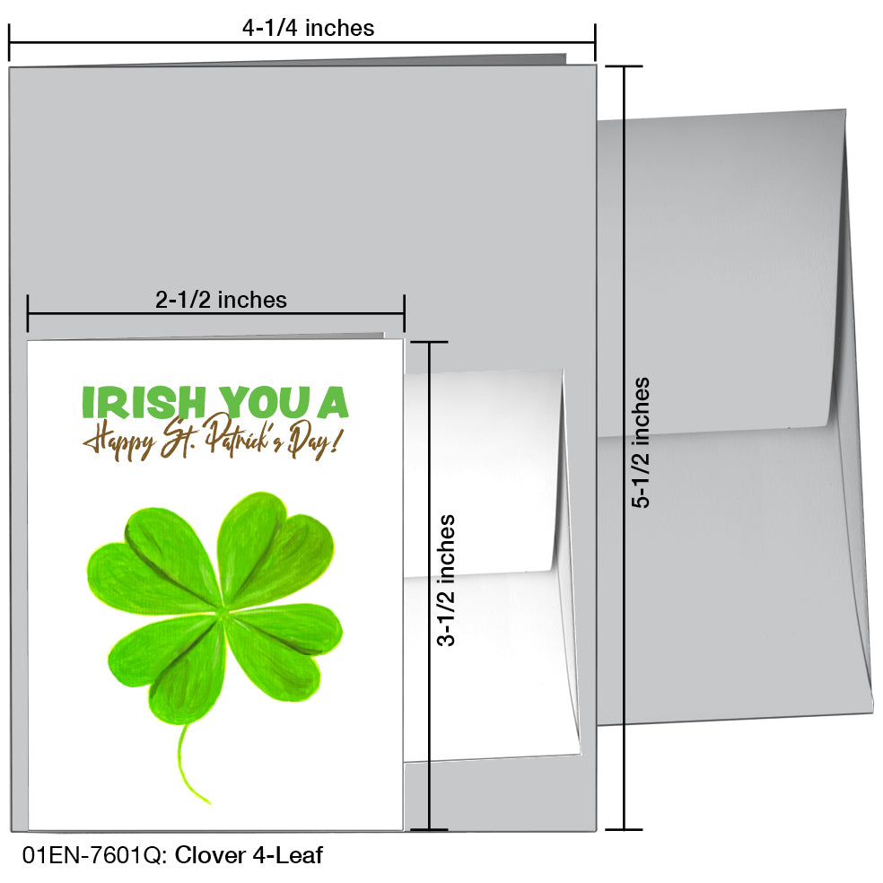 Clover 4-Leaf, Greeting Card (7601Q), Enclosure, printedcanvas.com