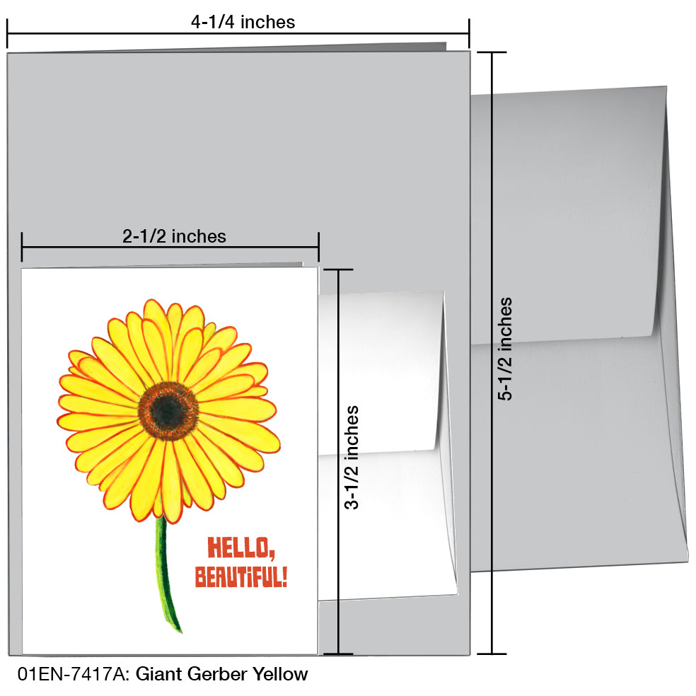 Giant Gerber Yellow, Greeting Card (7417A), Enclosure, printedcanvas.com