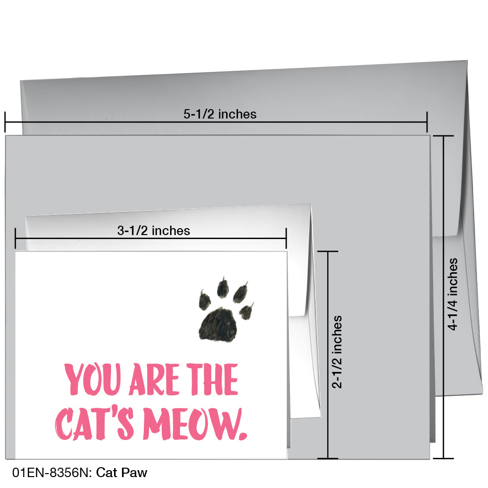 Cat Paw, Greeting Card (8356N), Enclosure, www.printedcanvas.com