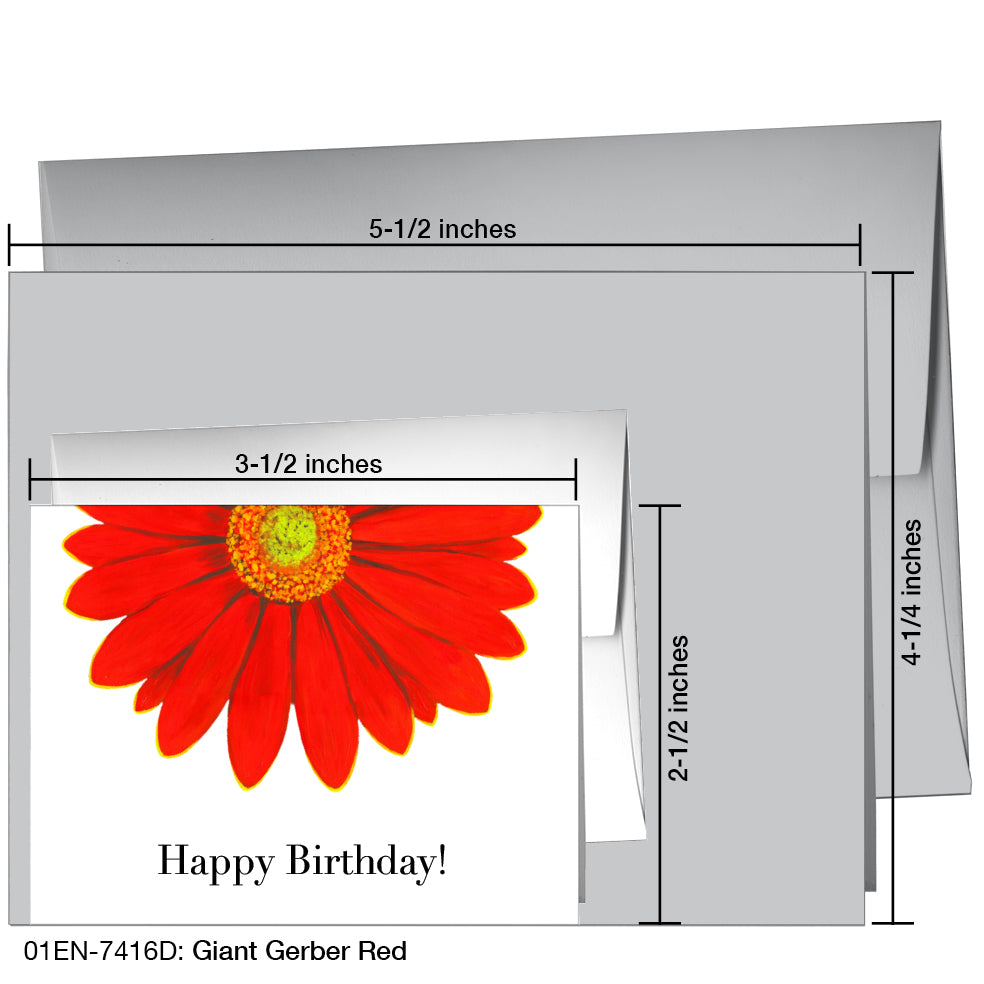 Giant Gerber Red, Greeting Card (7416D), Enclosure, www.printedcanvas.com