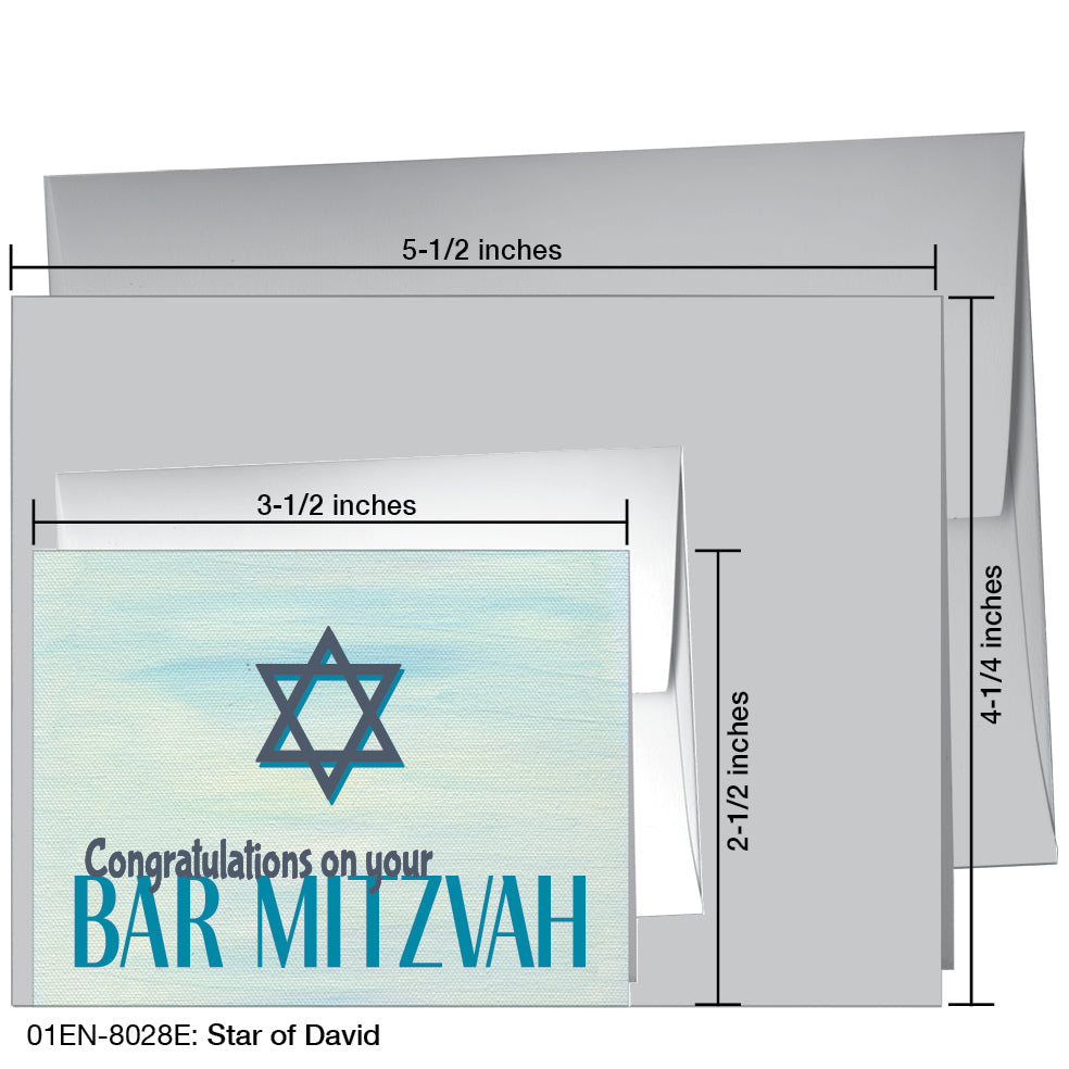 Star of David, Greeting Card (8028E), Enclosure, printedcanvas.com