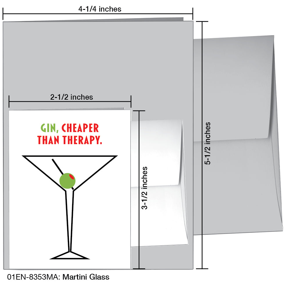 Martini Glass, Greeting Card (8353MA), Enclosure, printedcanvas.com