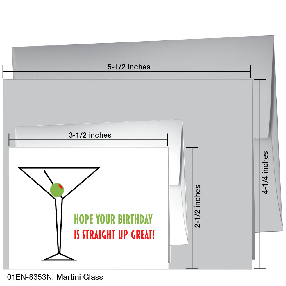 Martini Glass, Greeting Card (8353N), Enclosure, www.printedcanvas.com