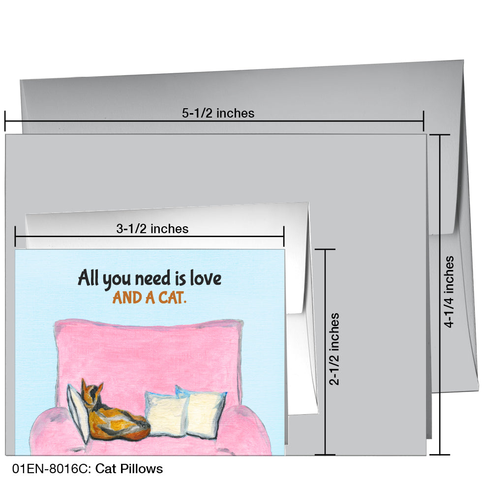 Cat Pillows, Greeting Card (8016C), Enclosure, www.printedcanvas.com
