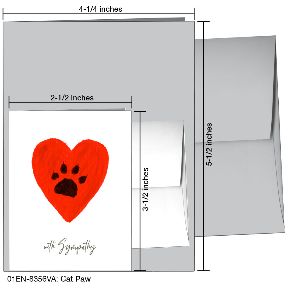 Cat Paw, Greeting Card (8356VA), Enclosure, www.printedcanvas.com