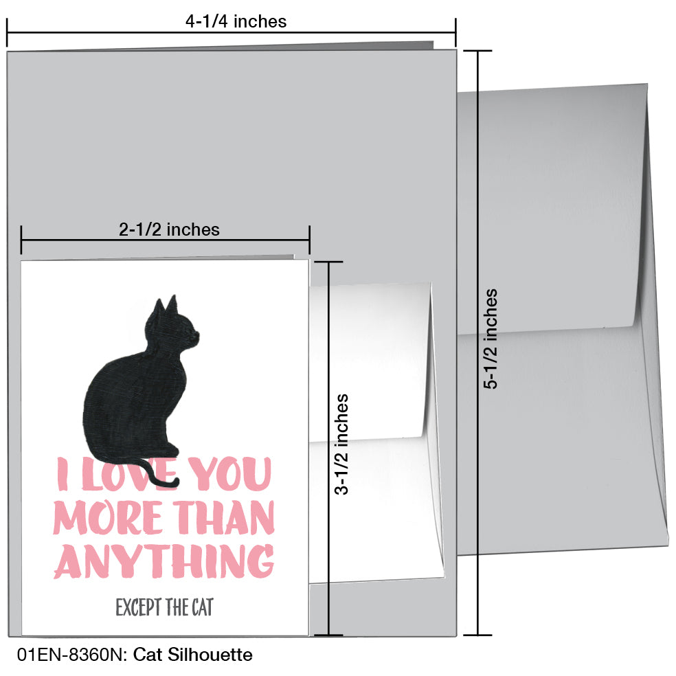 Cat Silhouette, Greeting Card (8360N), Enclosure, www.printedcanvas.com