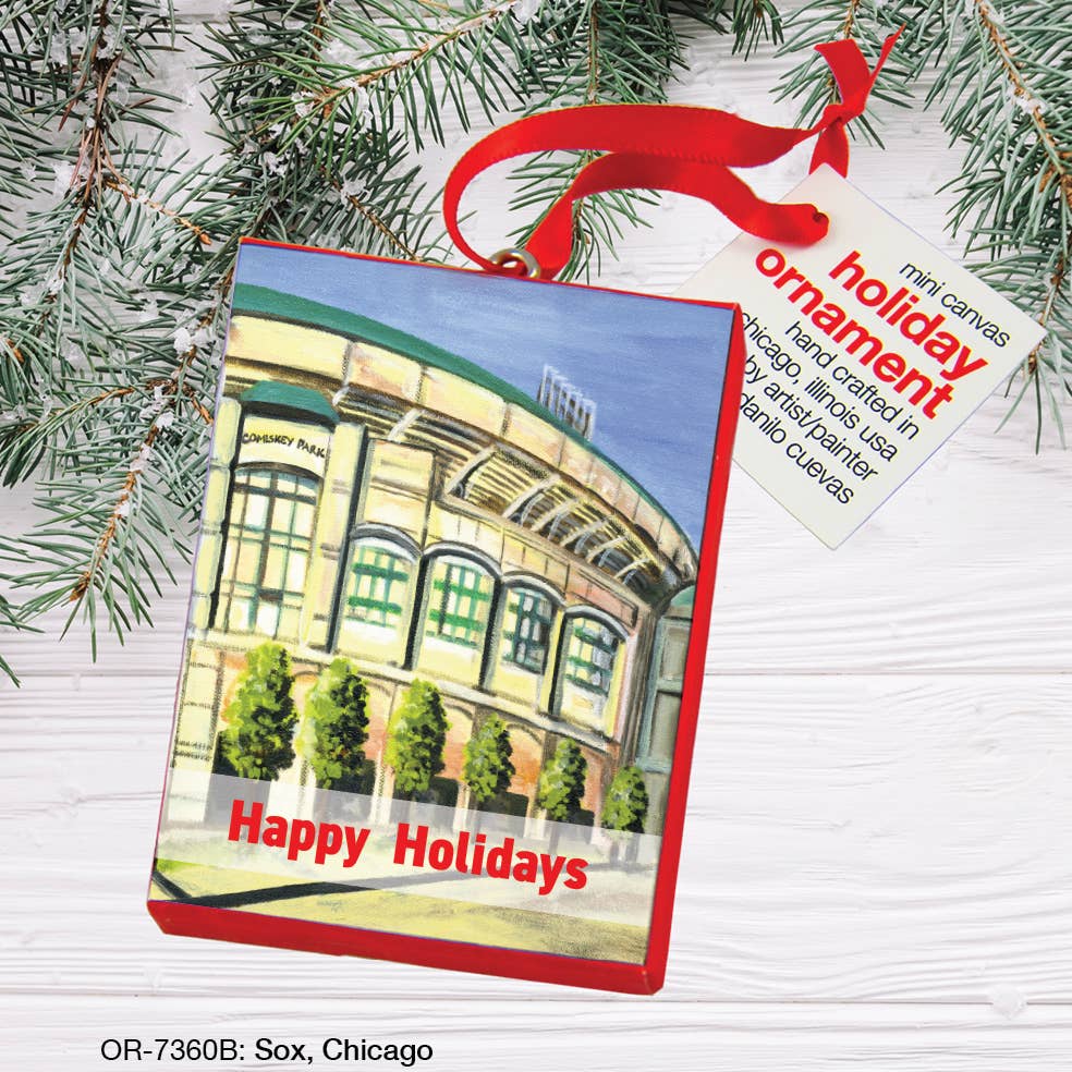Sox, Chicago, Ornament (OR-7360B), Front, printedcanvas.com