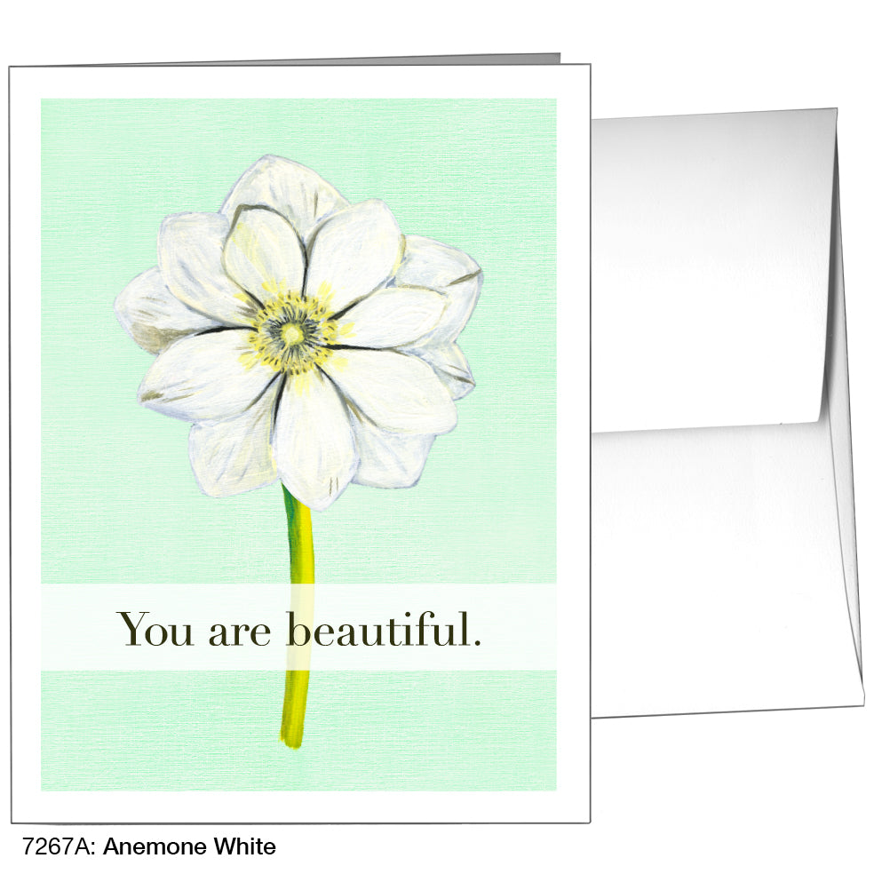 Anemone White, Greeting Card (7267A), A2, printedcanvas.com