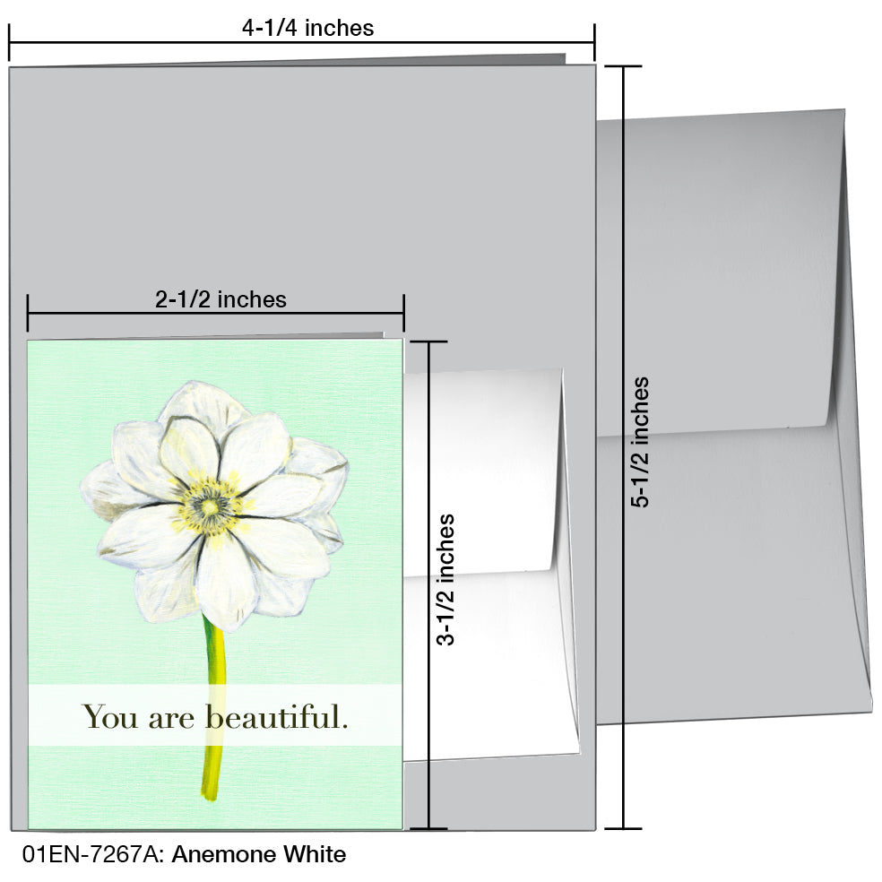 Anemone White, Greeting Card (7267A), Enclosure, printedcanvas.com