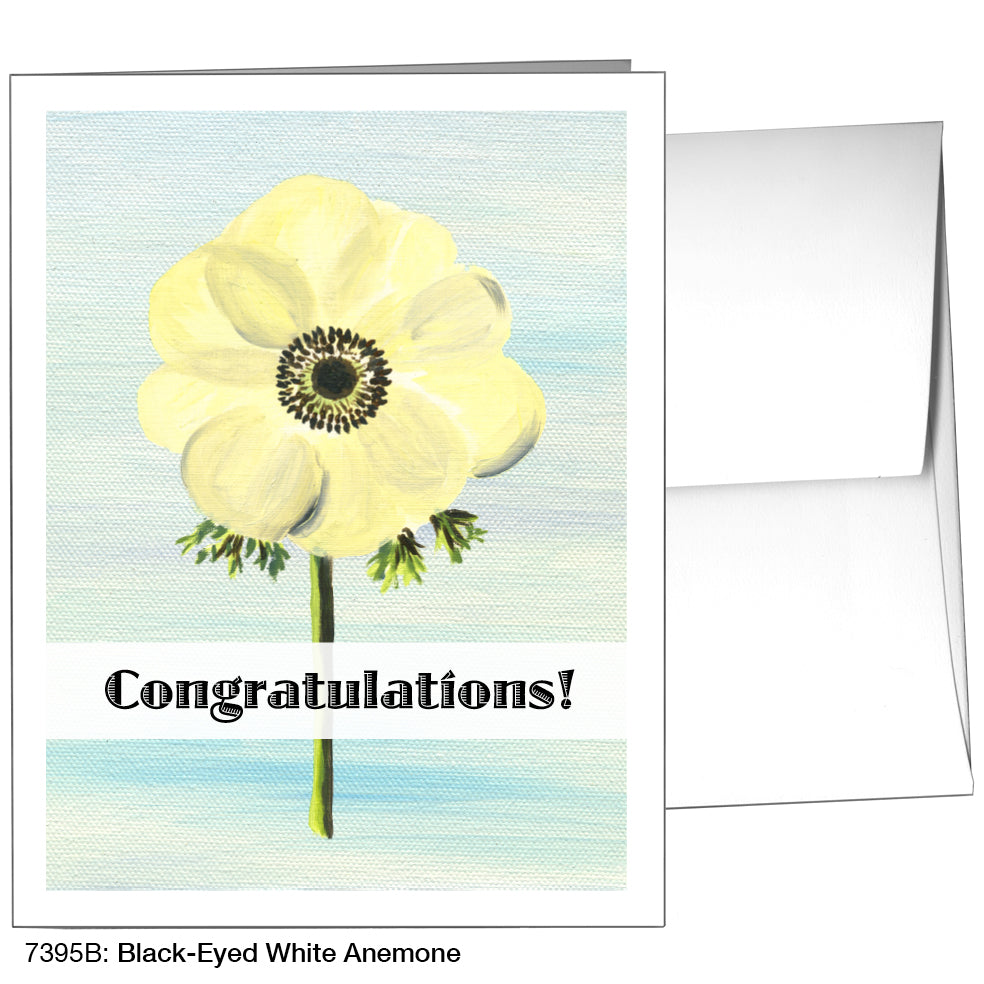 Black-Eyed White Anemone, Greeting Card (7395B), A2, printedcanvas.com