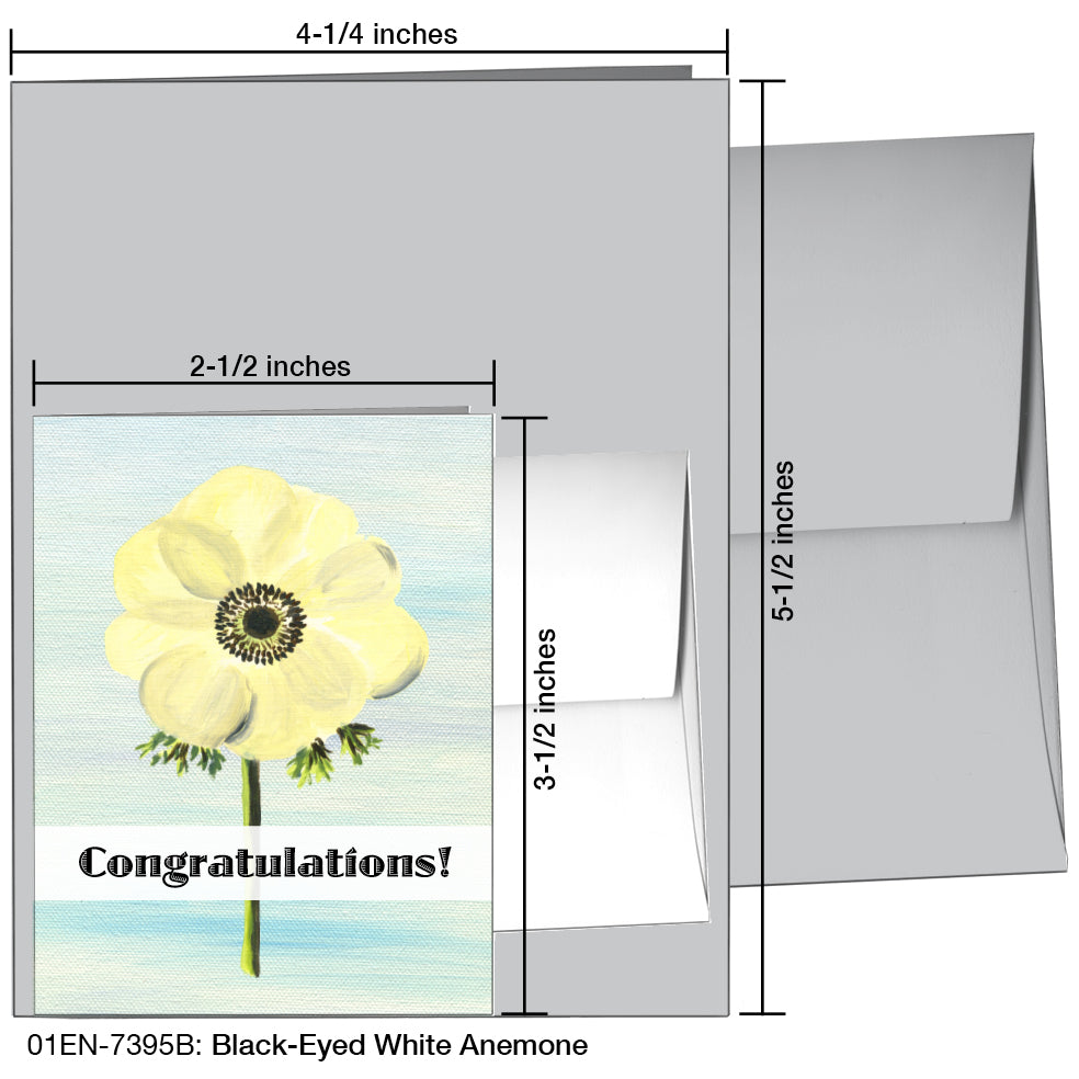 Black-Eyed White Anemone, Greeting Card (7395B), Enclosure, printedcanvas.com