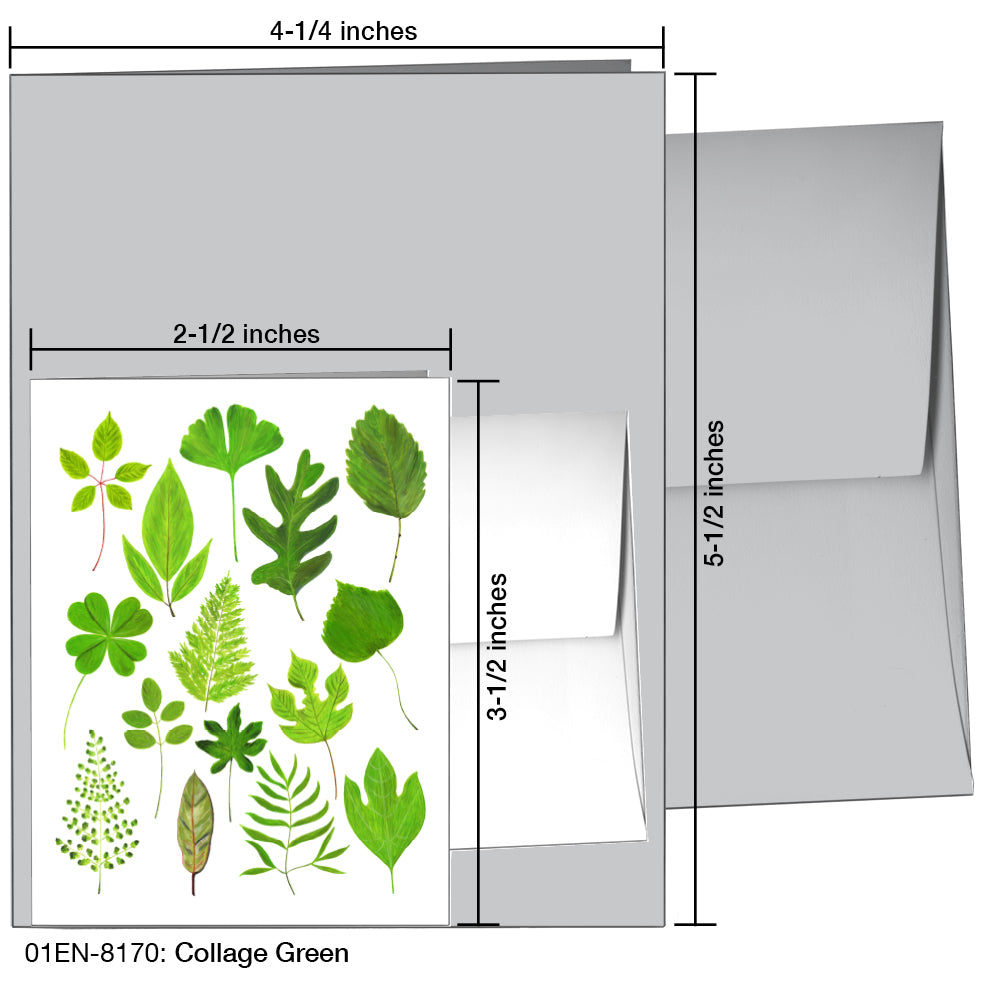 Collage Green, Greeting Card (8170A), Enclosure, www.printedcanvas.com